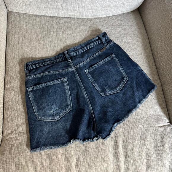 Navy blue distressed denim shorts - Picture 2 of 2
